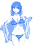  bikini breasts himura_kiseki large_breasts monochrome original swimsuit 