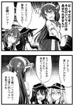  /\/\/\ 2koma 4girls akatsuki_(kantai_collection) anchor_symbol bare_shoulders comic commentary_request detached_sleeves flat_cap hair_between_eyes haruna_(kantai_collection) hat headgear hibiki_(kantai_collection) ikazuchi_(kantai_collection) kantai_collection long_hair long_sleeves monochrome multiple_girls neckerchief nontraditional_miko pleated_skirt school_uniform serafuku skirt teruui translation_request wavy_mouth wide_sleeves 