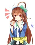  ahoge beret brown_hair hat long_hair ole_tower polisher_(ole_tower) tagme 
