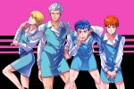  4boys archer blonde_hair blue_hair crossdressinging emiya_shirou fate/stay_night fate_(series) gilgamesh highres multiple_boys orange_hair shimo_(s_kaminaka) stewardess white_hair 