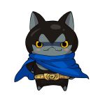  artist_request belt blue_cape blush_stickers cape cat darknyan fangs flat_color full_body looking_at_viewer no_humans official_art simple_background solo white_background youkai youkai_watch 