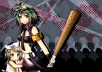  :q armband baseball_bat between_breasts goggles goggles_on_head gumi kagamine_rin nail nail_bat necktie necktie_between_breasts shiomizu_(swat) tongue tongue_out vocaloid 