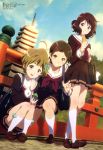  3girls absurdres hibike!_euphonium highres katou_hazuki kawashima_sapphire legs megami multiple_girls official_art oumae_kumiko school_uniform sky socks 