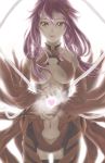  1girl bare_shoulders black_legwear breasts center_opening cleavage detached_sleeves elbow_gloves fingerless_gloves gloves guilty_crown hair_ornament hairclip highres long_hair looking_at_viewer navel pink_hair red_eyes solo thigh-highs twintails yuzuriha_inori 