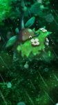  autobottesla highres leaf leaf_background no_humans pokemon pokemon_(creature) rain wormadam 