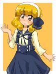  1girl blonde_hair dress hairband kise_yayoi overalls precure sailor_collar shishinon short_hair smile_precure! yellow_eyes 
