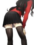  1girl ass black_legwear fate/stay_night fate_(series) from_behind head_out_of_frame pleated_skirt ruchi skirt solo thigh-highs toosaka_rin 