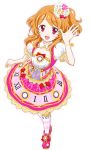  aikatsu! blush dress happy oozora_akari orange_hair red_eyes short_hair side_ponytail 