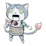  cat multiple_tails no_humans notched_ear open_mouth rivets robonyan robot simple_background tail toyo_(toyoyomi) two_tails white_background yellow_eyes youkai youkai_watch 