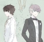  2boys aldnoah.zero brown_hair formal grey_hair kaizuka_inaho multiple_boys naguy_(nagui) silver_hair slaine_troyard suit 