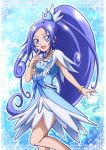  blue_eyes blue_hair blush cure_diamond dokidoki!_precure dress hishikawa_rikka long_hair magical_girl ponytail 