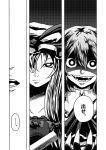  2girls ascot comic crazy_eyes greyscale hat headwear_removed long_hair mob_cap monochrome multiple_girls remilia_scarlet shaded_face short_hair short_sleeves slit_pupils smile touhou translation_request yakumo_yukari yokochou 