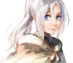  1boy arslan arslan_senki blue_eyes cape long_hair noahxica solo white_hair 