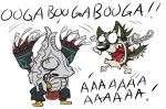 1boy cartoon_network courage_(character) courage_the_cowardly_dog crossover cuffs link_(wolf) shackles the_legend_of_zelda wolf zant 