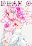  1girl blue_eyes blush choker flower hair_flower hair_ornament long_hair looking_at_viewer original pink_hair smile solo yutsumoe 