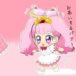  apron go!_princess_precure haruno_haruka hinata_(artist) personification pink_hair precure puff_(go!_princess_precure) 