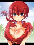  1girl blue_eyes braid breasts cleavage large_breasts ranma-chan ranma_1/2 redhead usubeni_sakurako 