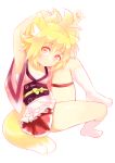  1girl akane_(naomi) animal_ears blonde_hair fox_ears fox_tail japanese_clothes long_hair naomi_(sekai_no_hate_no_kissaten) original red_eyes solo tail 