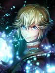  1boy 9tt6 blonde_hair blue_eyes glowing highres monado shulk solo xenoblade 