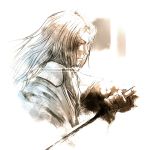  1boy ascot dunban higa-tsubasa highres katana long_hair muted_color solo sword weapon xenoblade 