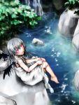  doll_joints feet from_above kakashichi long_hair nature pink_eyes rozen_maiden silver_hair suigintou water wings 