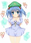  blue_hair breasts cosmos-yop hair_bobbles hair_ornament hat heart highres kawashiro_nitori key ryokuyou_(greencosmos) touhou twintails 