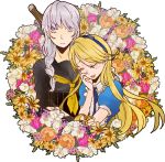  alice_(wonderland) alice_(wonderland)_(cosplay) alice_in_wonderland androgynous az0212 cosplay crossdressing crossdressinging flower kuma_(persona_4) long_hair male multiple_boys narukami_yuu persona persona_4 school_uniform serafuku seta_souji smile trap 