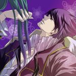  blue_eyes blue_hair cantarella_(vocaloid) earrings hair_pull jewelry kaito long_hair lying male peony smile vocaloid 