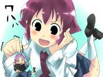  chibi hug kajiki_yumi kanbara_satomi mas o_o saki school_uniform touyoko_momoko 