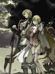  blonde_hair boots closed_eyes couple nakaba_reimei sword tears weapon 