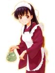 black_hair japanese_clothes maid maid_headdress mole naruko_hanaharu smile teapot 