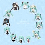  aqua_eyes aqua_hair art_brush black_dress black_eyes black_hair black_rock_shooter black_rock_shooter_(character) blue_eyes chibi closed_eyes coat dress fang flower food fox_mask fruit hajimete_no_koi_ga_owaru_toki_(vocaloid) hat hatsune_miku hatsune_miku_no_shoushitsu_(vocaloid) headphones koi_wa_sensou_(vocaloid) leggings long_hair magnet_(vocaloid) mask megaphone melt_(vocaloid) mini_top_hat miracle_paint_(vocaloid) mui multiple_persona musunde_hiraite_rasetsu_to_mukuro_(vocaloid) paintbrush romeo_and_cinderella_(vocaloid) romeo_to_cinderella_(vocaloid) saihate_(vocaloid) scarf skirt smile songover spica_(vocaloid) thighhighs top_hat twintails v vocaloid when_the_first_love_ends_(vocaloid) world_is_mine_(vocaloid) 