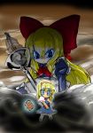  alice_margatroid blonde_hair blue_eyes book doll goliath_doll hairband hashimoto long_hair shanghai short_hair string sword touhou weapon 