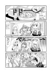  &gt;_&lt; 4koma 6+girls ahoge animal_ears arachne bacon black_sclera bow bread breasts centaur centorea_shianus cleavage comic cup dress dullahan eating egg extra_eyes feathered_wings food fork goo_girl hair_ornament hairclip harpy harukabo horse_ears insect_girl lala_(monster_musume) lamia long_hair miia_(monster_musume) monochrome monster_girl monster_musume_no_iru_nichijou multiple_girls papi_(monster_musume) pointy_ears ponytail rachnera_arachnera salad sausage scales spider_girl suu_(monster_musume) tongue tongue_out translation_request wings 