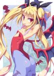  1girl blonde_hair ishii666 long_hair looking_at_viewer red_eyes small_breasts solo twintails 