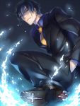  1boy blue_hair formal kaneaki_mukku kekkai_sensen necktie short_hair solo steven_a._starphase suit 