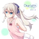  blue_eyes blush charlotte_(anime) dress long_hair ponytail tomori_nao white_hair 