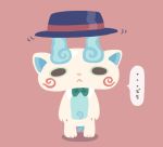  ... :&lt; bowtie chuno full_body hat koma-san looking_at_viewer no_humans pigeon-toed solo speech_bubble standing youkai youkai_watch 