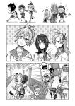  6+girls aoba_(kantai_collection) bismarck_(kantai_collection) comic furutaka_(kantai_collection) hat highres kako_(kantai_collection) kantai_collection kinugasa_(kantai_collection) long_hair military military_uniform monochrome multiple_girls munmu-san open_mouth prinz_eugen_(kantai_collection) short_hair silent_comic u-511_(kantai_collection) uniform z1_leberecht_maass_(kantai_collection) z3_max_schultz_(kantai_collection) 