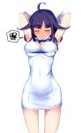  1girl ahoge blush breasts cosplay dress dungeon_ni_deai_wo_motomeru_no_wa_machigatteiru_darou_ka gloves hestia_(danmachi) hestia_(danmachi)_(cosplay) kantai_collection long_hair purple_hair red_eyes rei_no_himo ribbon solo taigei_(kantai_collection) tenken_(gotannda) twintails 