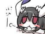  anchorage_water_oni black_hair blush_stickers chibi gomasamune horns kantai_collection long_hair open_mouth red_eyes shinkaisei-kan sketch triangle_mouth 
