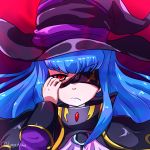  blue_hair hat looking_at_viewer ole_tower red_eyes spanner_(ole_tower) tagme witch_hat 