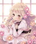  1girl apron blonde_hair blush flower hair_flower hair_ornament kirisame_marisa piyokichi solo star touhou waist_apron 