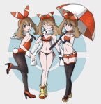  bikini bunnysuit haruka_(pokemon) haruka_(pokemon)_(remake) high_heels kuroi_paseri mayapazoo swimsuit umbrella 
