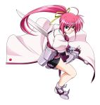  1girl artist_request blue_eyes dress female levantine long_hair lyrical_nanoha magical_girl mahou_shoujo_lyrical_nanoha_a&#039;s maul pink_hair ponytail signum solo source_request sword weapon 