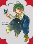  butterfly cape character_name green_hair hand_on_own_face highres moon smile touhou usudaidai wriggle_nightbug 