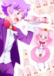  1boy 1girl aroma_(go!_princess_precure) brother_and_sister butler go!_princess_precure highres long_hair maid mikan_(mikataaaa) personification pink_hair precure puff_(go!_princess_precure) purple_hair siblings 