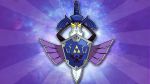 aegislash crossover highres master_sword mootypwns_(artist) nintendo no_humans pokemon pokemon_(creature) shield sword the_legend_of_zelda weapon 