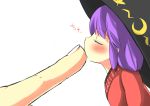  1girl bowl_hat fingers fingers_to_mouth gaoo_(frpjx283) kiss minigirl purple_hair sukuna_shinmyoumaru touhou 