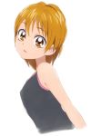  1girl brown_eyes brown_hair futari_wa_precure looking_at_viewer manji_(tenketsu) misumi_nagisa precure short_hair simple_background solo swimsuit white_background 